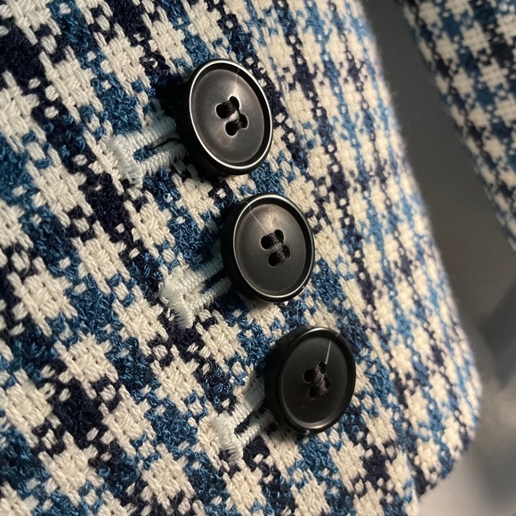 Talbots Blue and Ivory Plaid Blazer - Picture 10 of 13